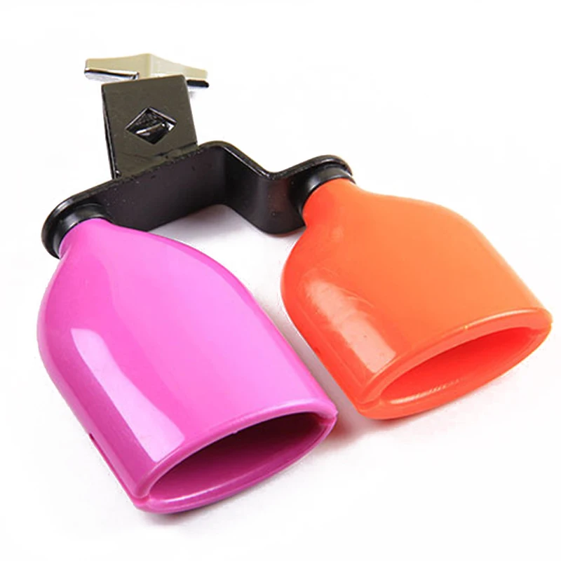 MoonEmbassy Double Sambago Bell Percussion Jam Block Latin Music Cowbell Knocker Drum Accessories