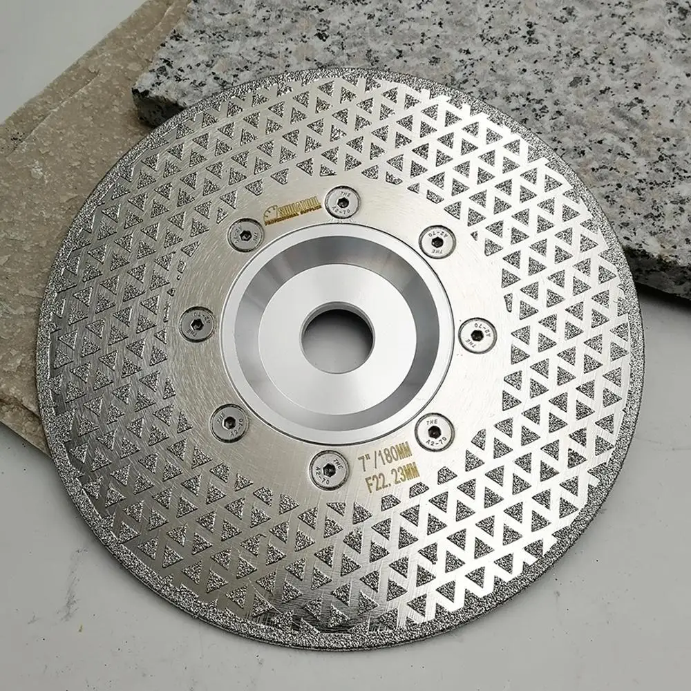 SHDIATOOL 1pc 7"/180mm Electroplated Diamond Cutting & Grinding Discs Marble Granite With 22.23 Flange Sawblade Diamond Wheel