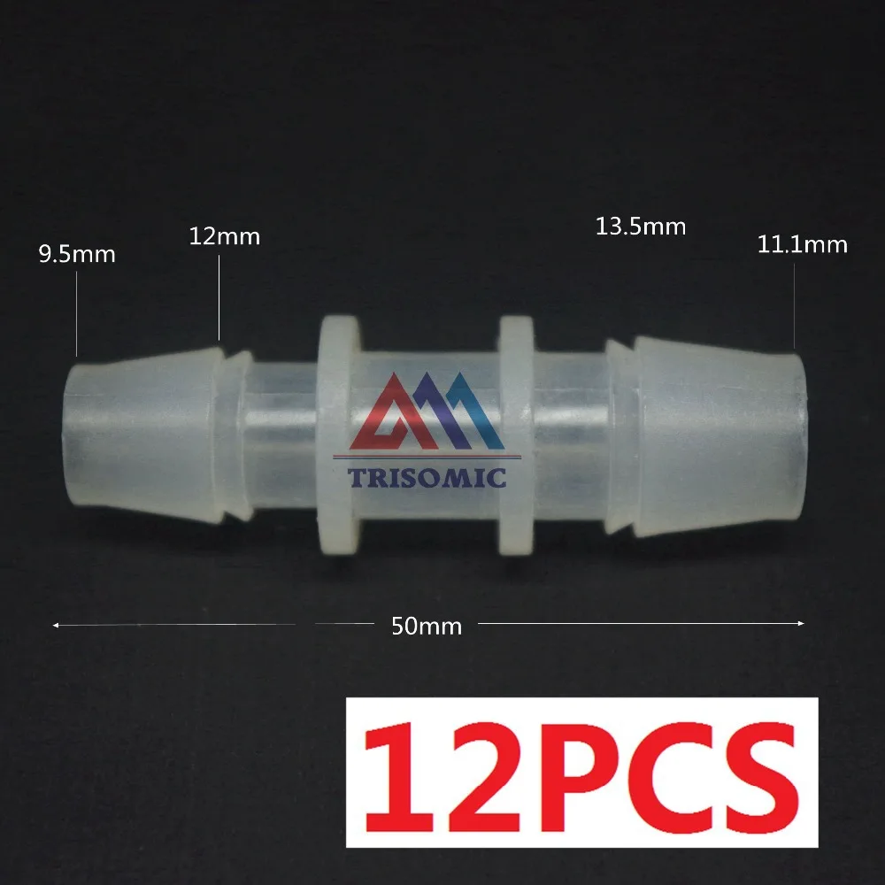 12 pieces 11.1mm*9.5mm Straight Reducing Connector Plastic Fitting Barbed Reducing Connector