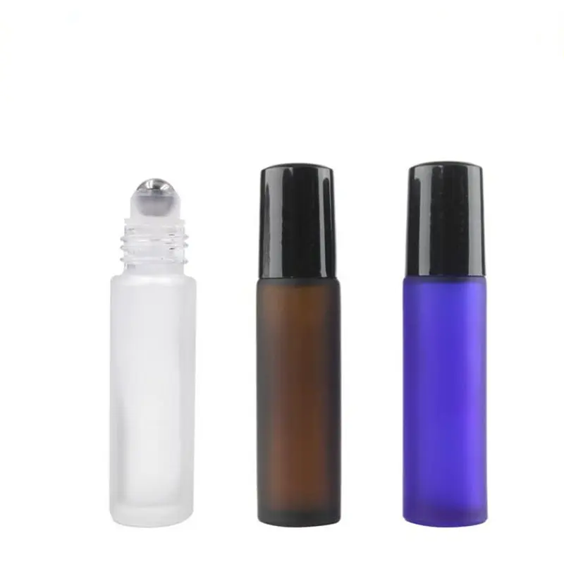 

10ml Frosted Thick Glass Roll On Essential Oil Empty Perfume Sample Bottle 10cc Stainless Steel Roller Ball F20171382