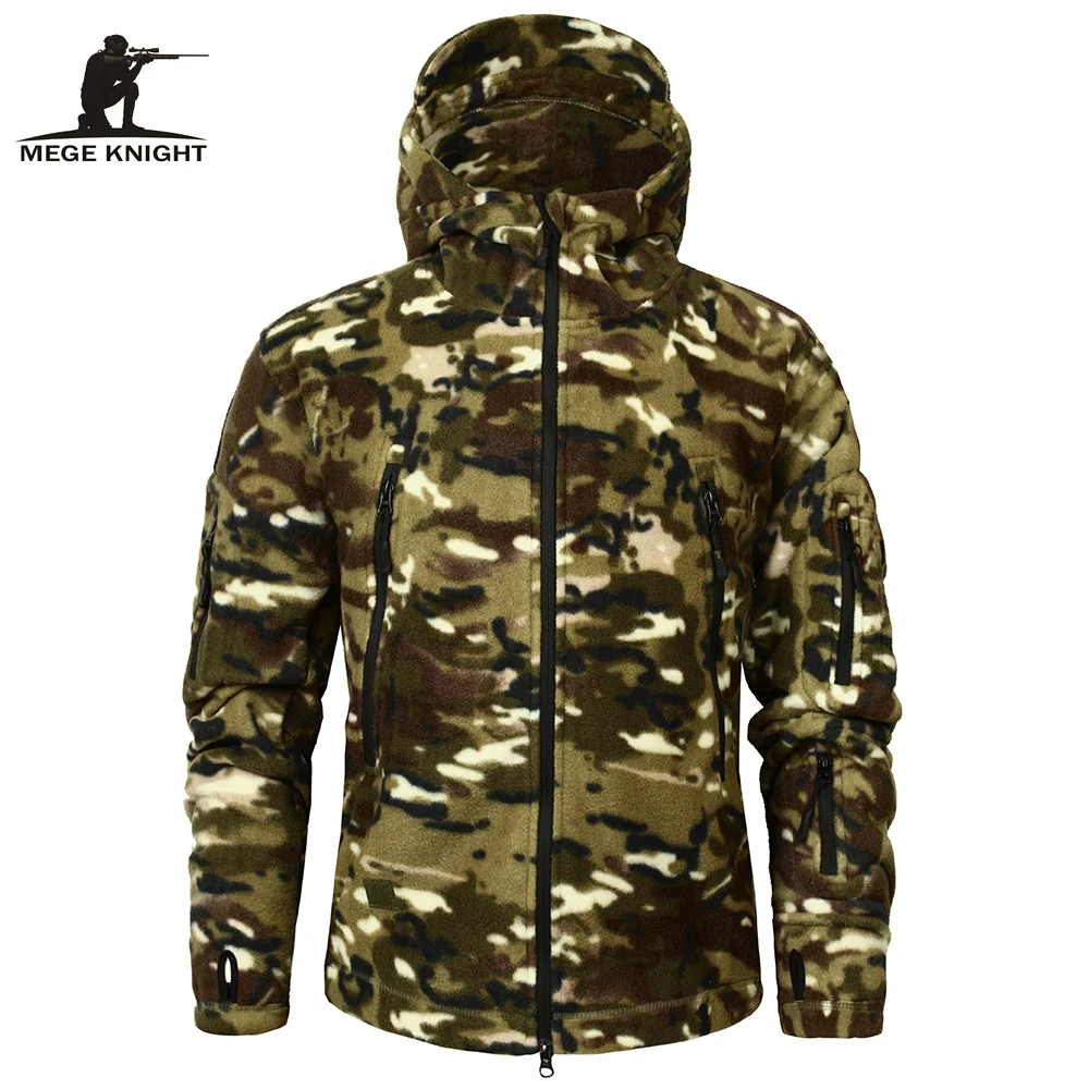 Mege Brand Autumn Winter Military Fleece Camouflage Tactical Men\'s Clothing Polar Warm Multicam Army Men Coat Outwear Hoodie