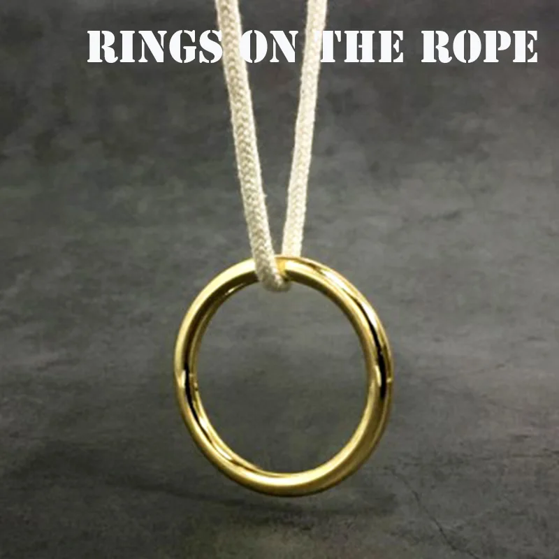 Rings on the Rope Magic Tricks Ring Renetrates Rope Magica Escape Illusion Magician Stage Gimmick Accessories Mentalism FISM hot