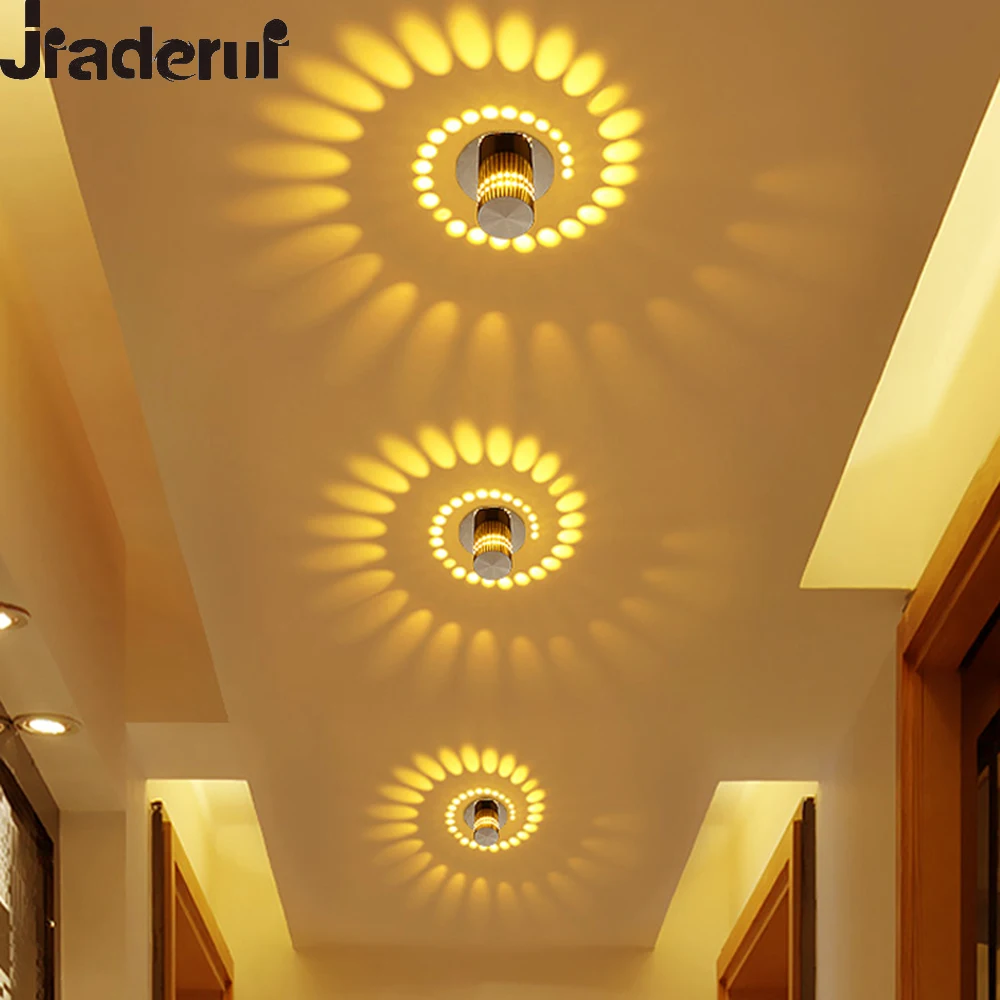 Jiaderui 2Pcs/Lot Led Night Light RGB Modern Wall Light Fixture Luminous Lighting Sconce 3W AC 110V 220V Indoor Wall Decor Light