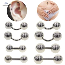 2 pcs 16G 14G 12G Barbell Tragus Piercing Oreja Earrings Vagina Genital Piercing Helix Belly Ring Dick Penis Ring Body Jewelry