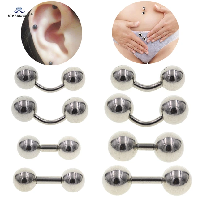 2 Pcs 16g 14g 12g Barbell Tragus Piercing Oreja Earrings Vagina Genital Piercing Helix Belly Ring Dick Penis Ring Body Jewelry Piercing Jewelry AliExpress