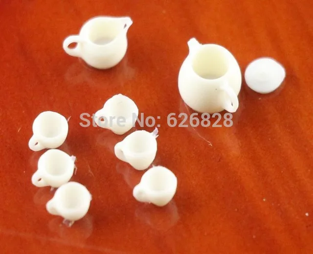 10Sets Scale 1/20--1/25 Model Furniture for Tea set white color ,model building material furniture,mini furniture