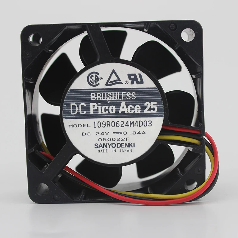 

Original 109R0624M4D03 24V 0.04A 6CM 6025 60*25mm 3-wire fan