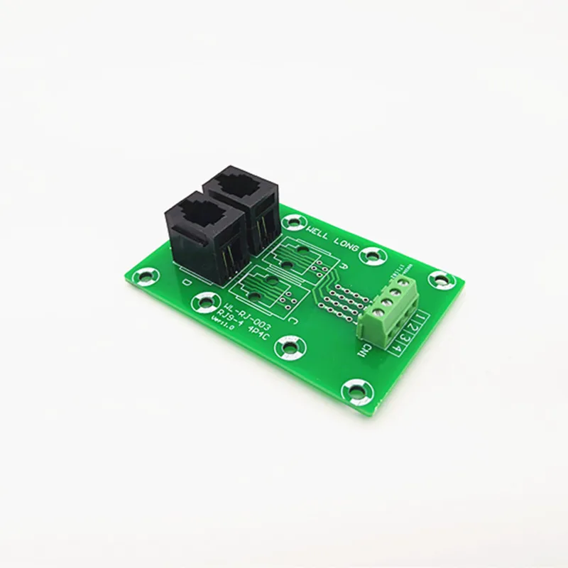 2PCS/Lot Erect RJ9 4P4C Jack 2-Way Buss Breakout Board, Terminal Block, Connector.