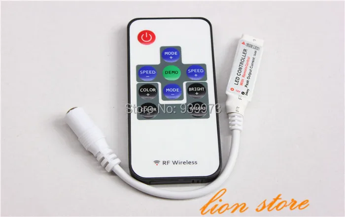 UN2F Mini RF Wireless LED Remote Controller for RGB 5050/3528 LED Lights Strips 12v 3*4A
