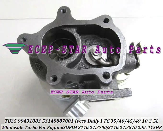 

Turbo TB2509 53149887004 466974-0008 466974-0009 99431083 For IVECO Daily 35.10 40.10 45.10 49.10 2.5L 8140.27.2700 Turbocharger