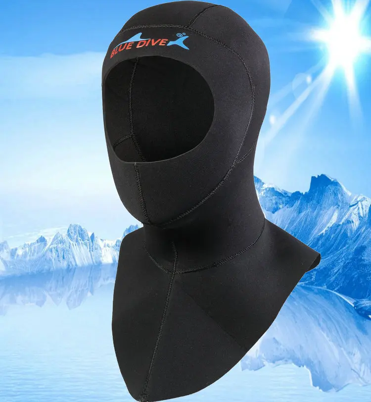 3mm Neoprene Scuba Diving Hood With Shoulder Snorkeling Equipment Hat Cap Winter Swim Warm Wetsuit Spearfishing Swim Diving Cap