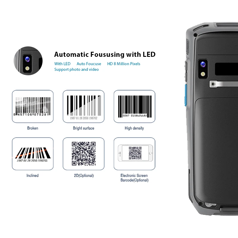 Imagem -04 - Android Pda Coletor de Dados 1d 2d Leitor Nfc Rfid Uhf Handheld Terminal de Computador sem Fio Bluetooth Wi-fi Android Barcode Scanner