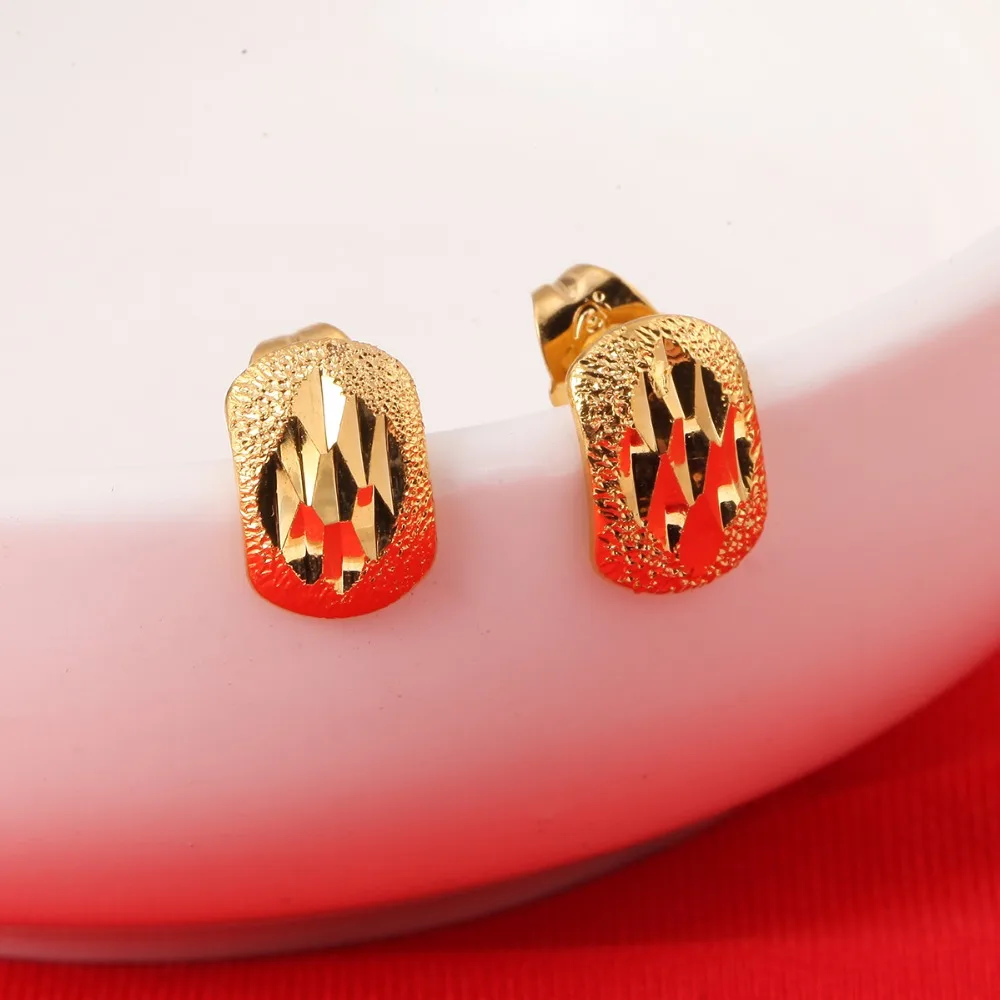 Ethiopian Earrings For Women Girl Baby 22K Gold Color Jewelry Factory Price