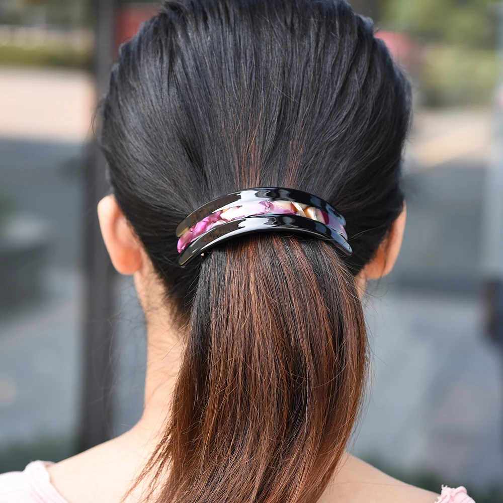 Women heawear vintage cute hair clips new large hair barrette ponytail holder patchwork hair accessories for women