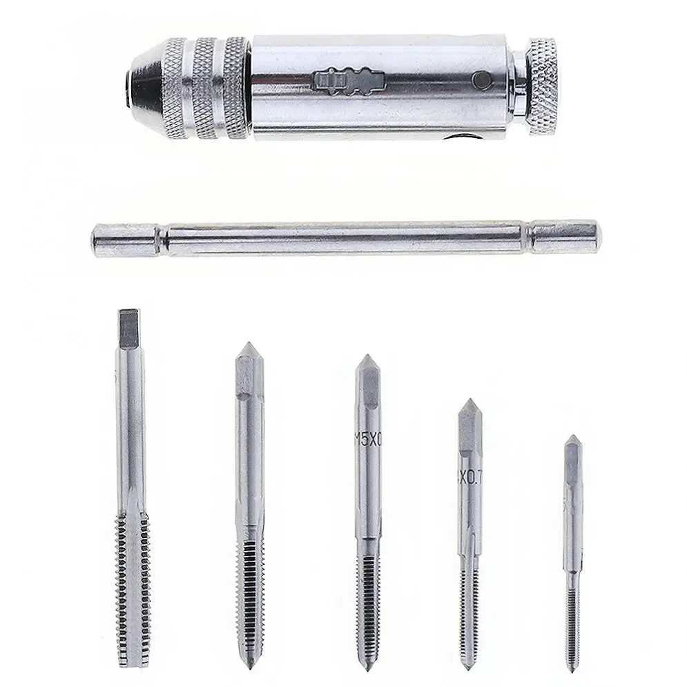 6pcs/lot Multifunction Tap & Die T-type Screw Thread Taps Reamer with M3 / M4 / M5 / M6 / M8 Taps for Machine Hand Use