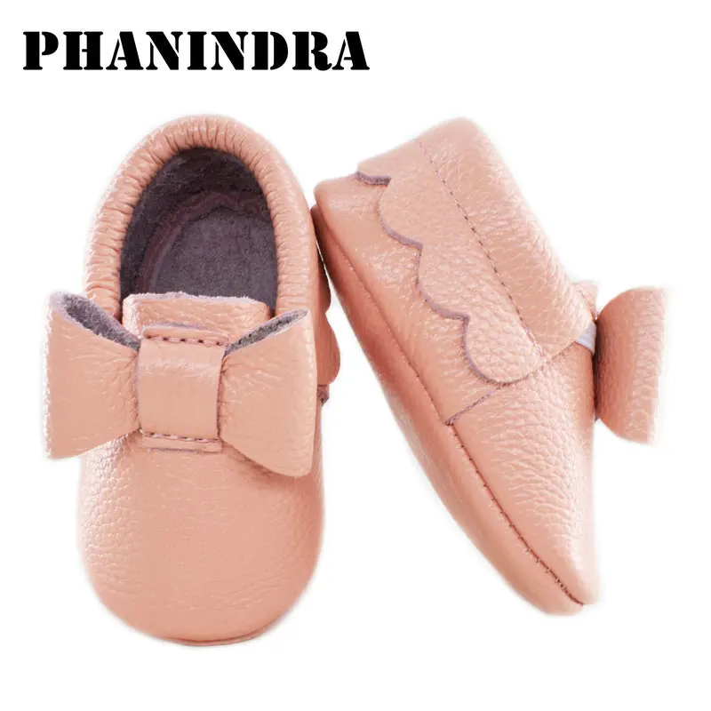 2021 new Bow Baby moccasins of Moccs baby shoes girls fringe Soft genuine leather infant toddler First Walkers kid shoes