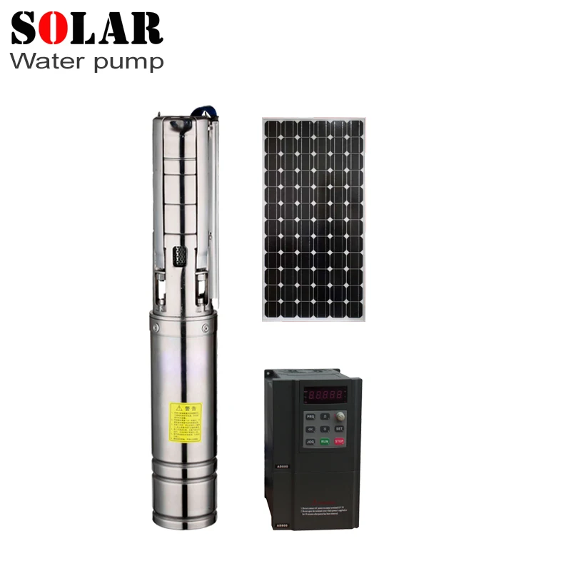 10T 100m permanent magnet synchronous motor solar pump submersible pump submersible borehole solar pump MPPT solar water pump