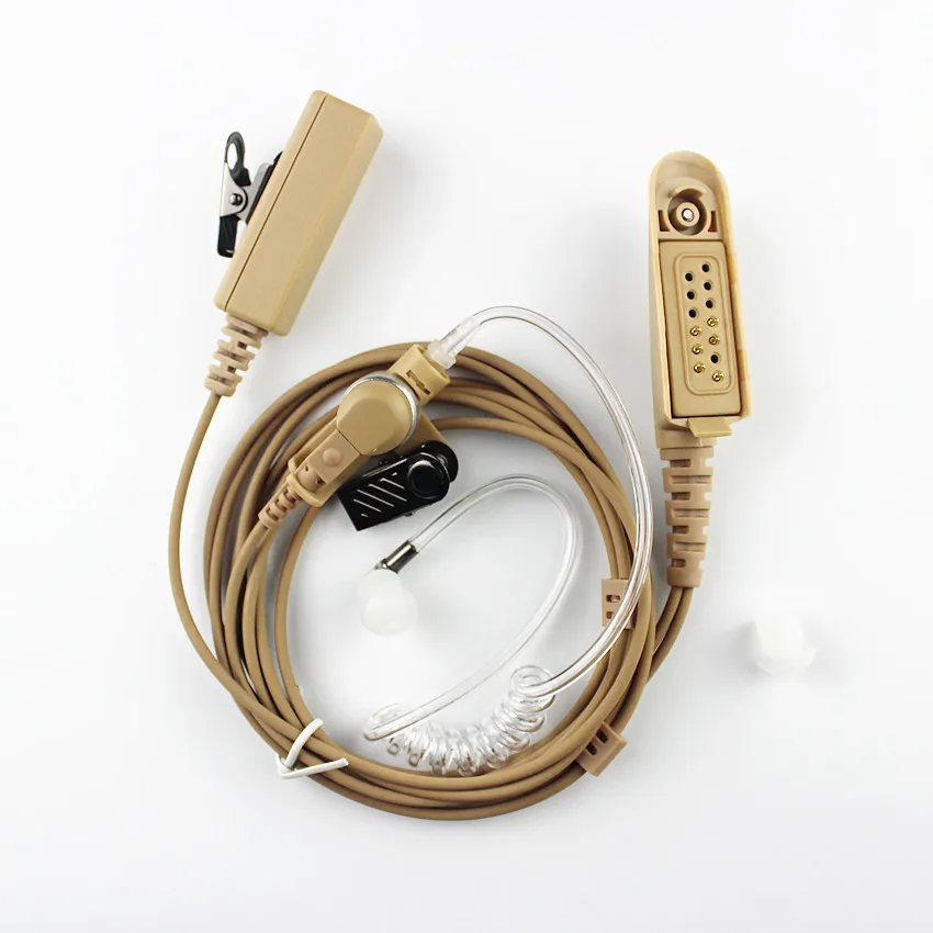 Covert Acoustic Tube Beige Flesh Color Earpiece Headset Mic for Motorola Walkie Talkie GP328 GP338 GP340 GP380 Two Way Radios