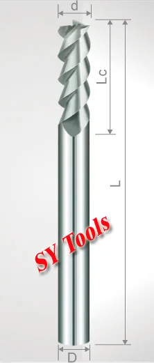 

3 Flutes(Long) Aluminum Cutting Carbide End Mills 4mm