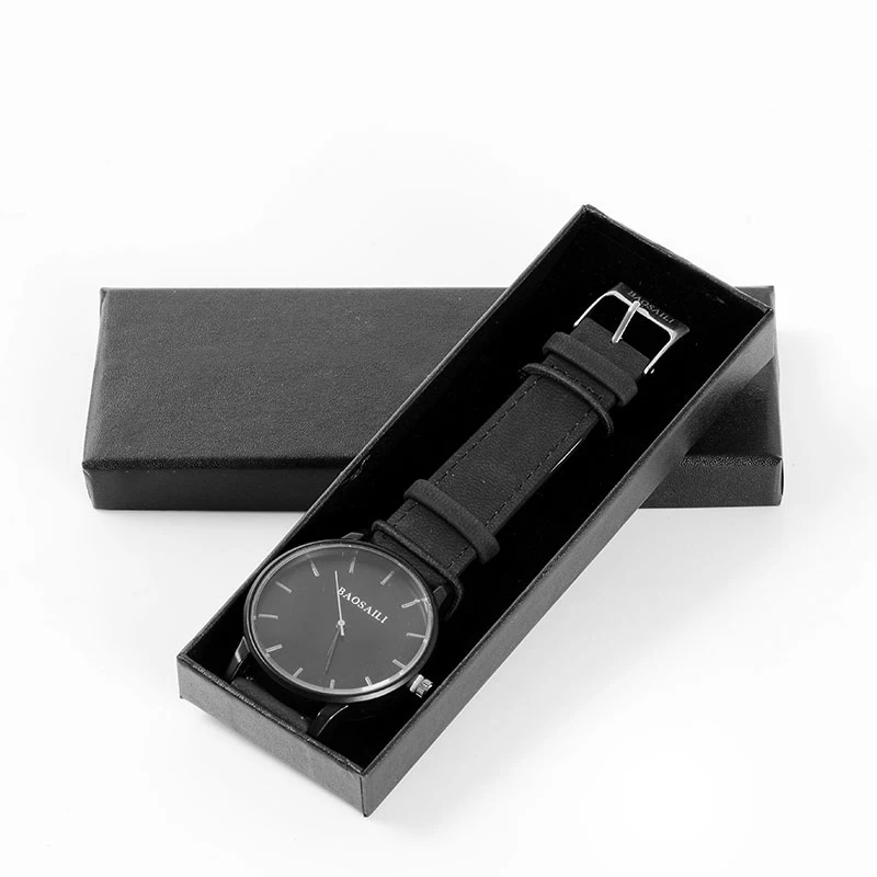 #5 New Cheap Customized Box Gift OEM Brand Box Fashion Black Paper Watch Packing Box Custom Package Design Your Own Logo