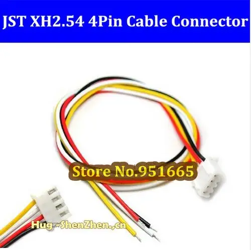 

200PCS Free shipping JST XH2.54 4pin 30cm electronic cable 22AWG wire XH single-head wire single head with connector XH2.54-4pin