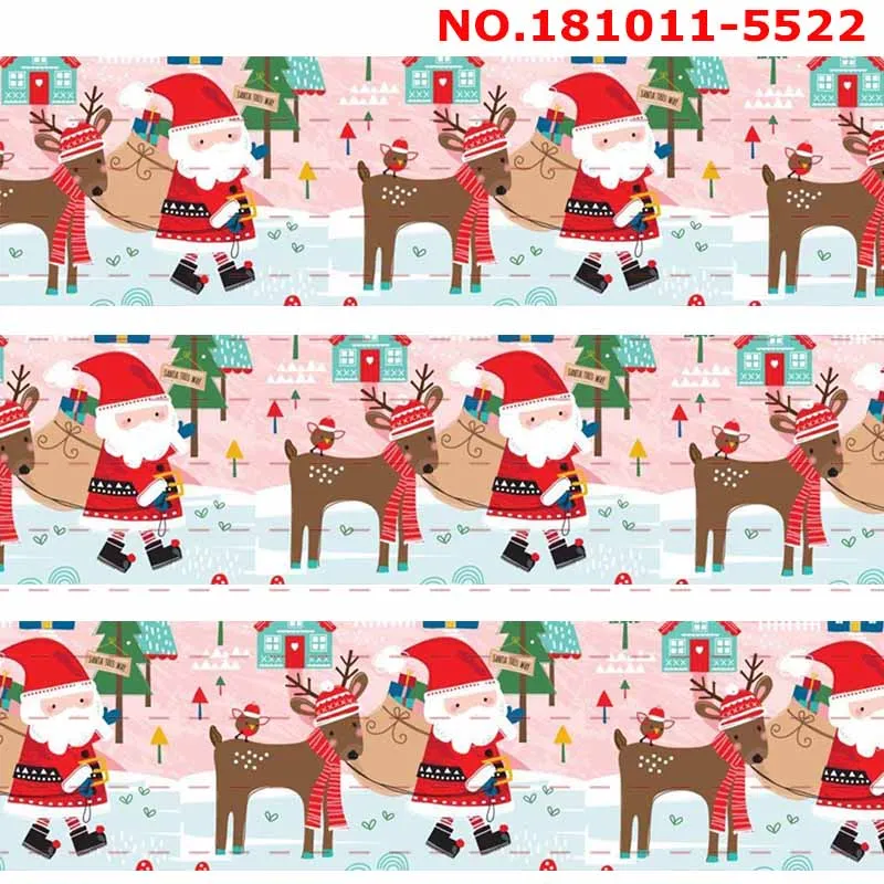 New sales 50 yards Merry Christmas printed grosgrain snowman ribbon