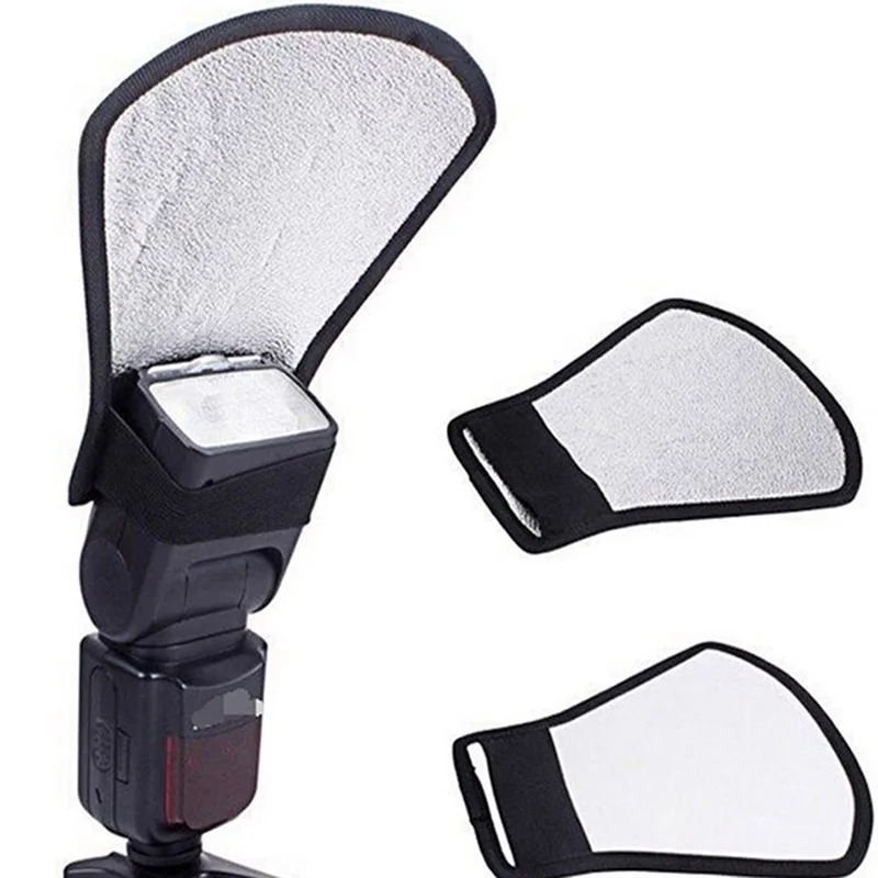 Camera Flash Diffuser Softbox Silver and White Reflector for Canon 580EX Nikon SB-600 Penta