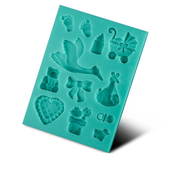 Swan Baby Toy Shape Instant Fondant Silicone Lace Mold Cake Mold Baking Tools Cake Decorating Tools D325