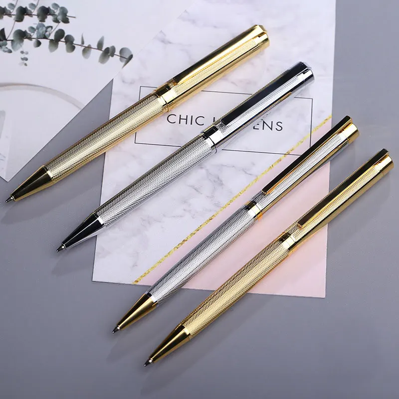 

HB-064 0.7mm creative brushed pure metal ballpoint pen business gift pen writing school supplies boss signature pen