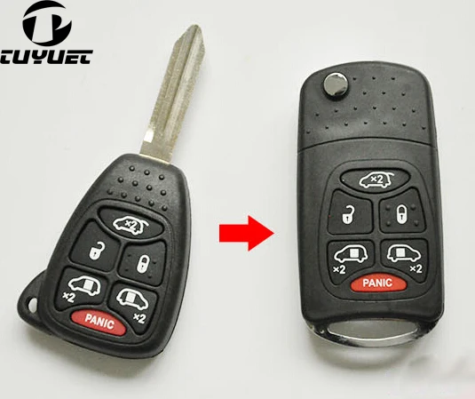 

Modified 5+1/6 Butttons Remote Case FOB Blanks For Chrysler Modified Flip Folding Key Shell