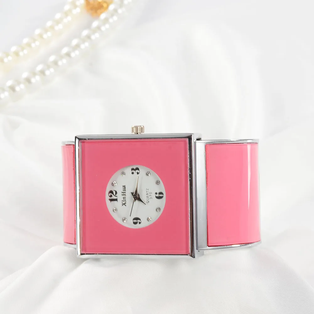 Relojes de pulsera grandes de acero inoxidable para mujer, relojes de cristal de lujo para mujer, reloj para mujer