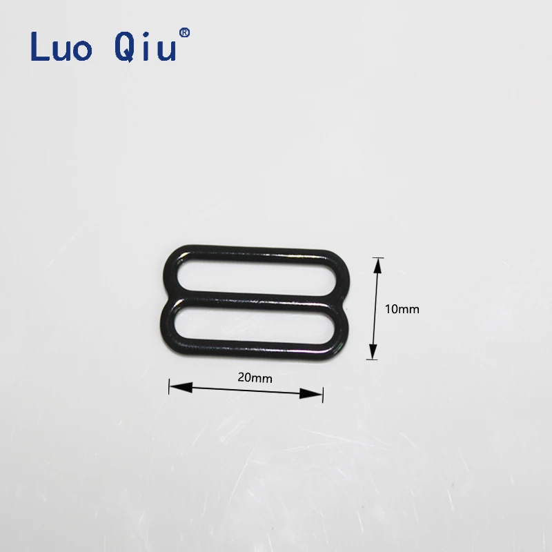 Luo Qiu 20mm black 8 Bra underwear Metal&plastic buckle Brassiere clasp nylon coated metal bra adjustable buckles (500 pcs/lot)