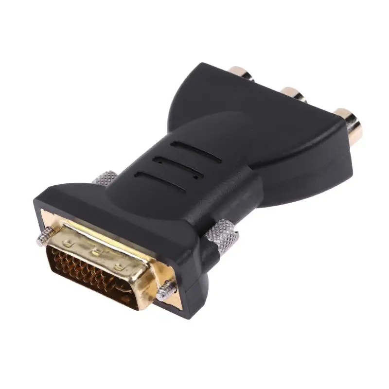 Adaptador de conector macho A hembra RCA para ordenador, convertidor de 24 + 5 pines, DVI, 3 puertos A/V, PC A DVD, Receptor AV, proyector