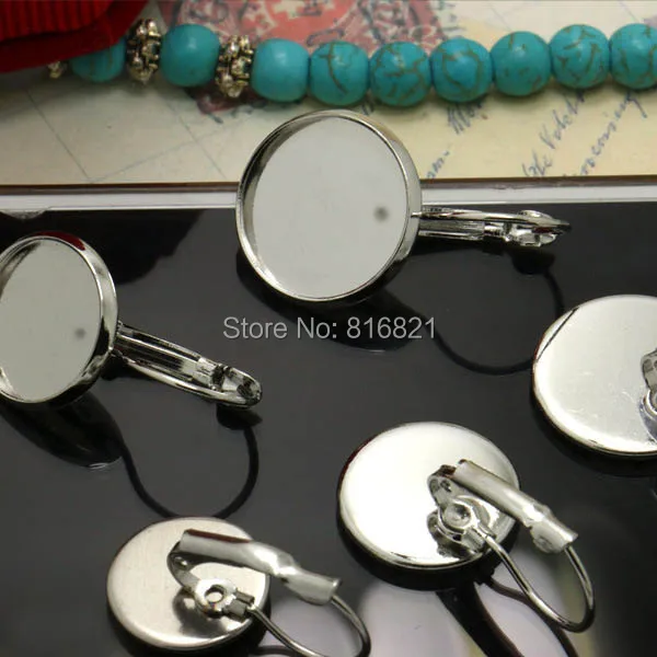 50 قطعة الحافة المستديرة فارغة الفولاذ المقاوم للصدأ SUS316 رافعة الظهر مقاطع القرط النتائج قرط كبس سلك هوك أقراط إعدادات كبوشن