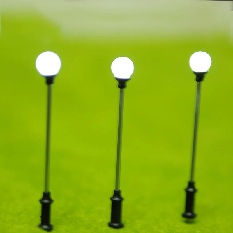 

5pcs HO Scale 3V LED Garden Street Light Lamppost Decorations for Micro Landscape Model Railway Diorama Scene Accessories