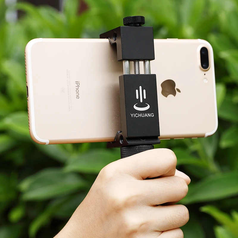 Telefoon Grip Handheld Houder voor Microfoon voor Youtube Vlogging Recording voor iPhone Huawei Xiaomi met Hot Shoe 1/4 "Schroef