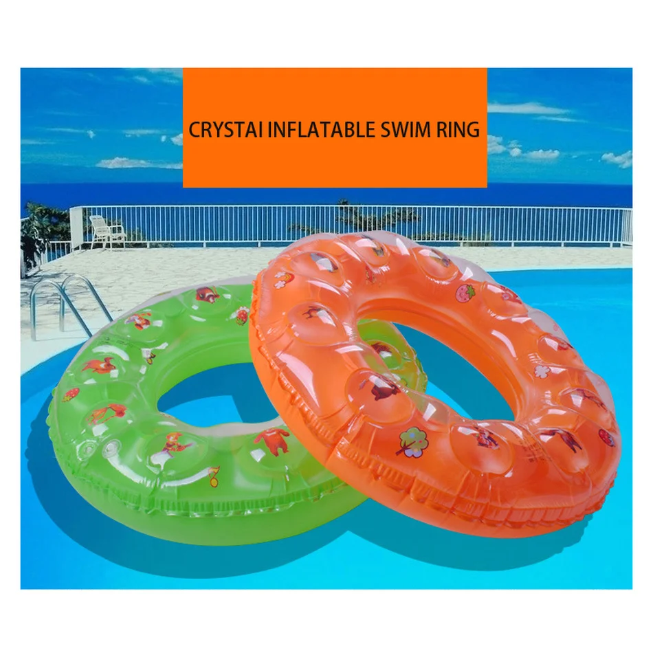 50/60/70/80/90cm Creative Summer Children  Swimming Ring Outdoor Supplies Crystal Inflatable Ring Pool Float Freeshipping