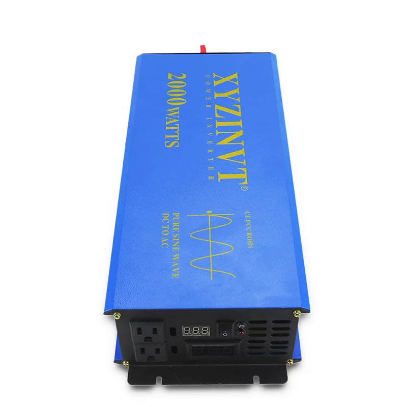 2KW Pure Sine Wave Solar Inverter 24V 120V Power Supply Battery Inverter Converter 12V/36/48V/96V DC to 110V/220V/230V AC Remote