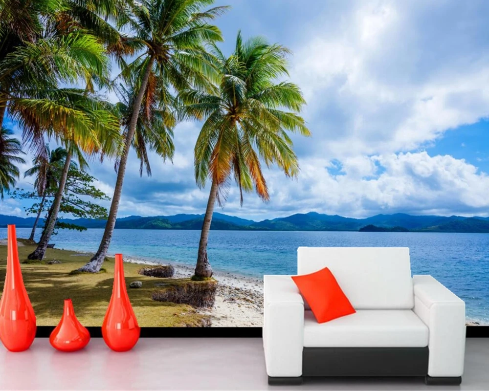 

Custom 3d mural Tropics Coast Scenery Nature wallpapers,tv background living room bedroom kitchen restaurant photo wallpaper