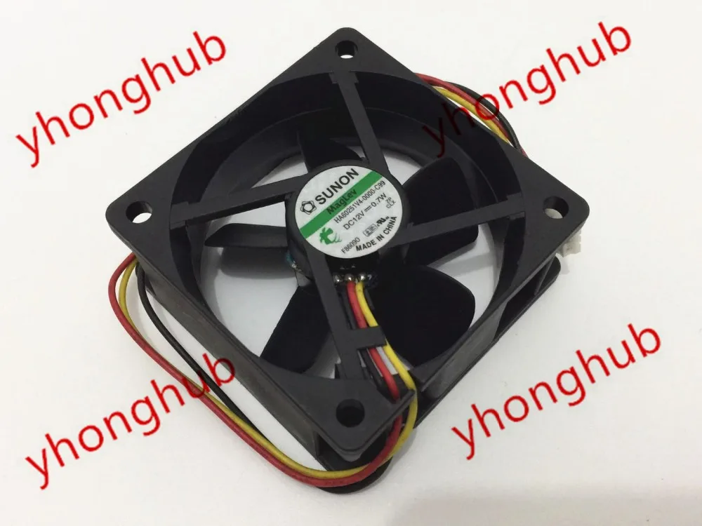 

SUNON HA60251V4-0000-C99 DC 12V 0.7W 3-Wire 60x60x25mm Server Cooling Fan