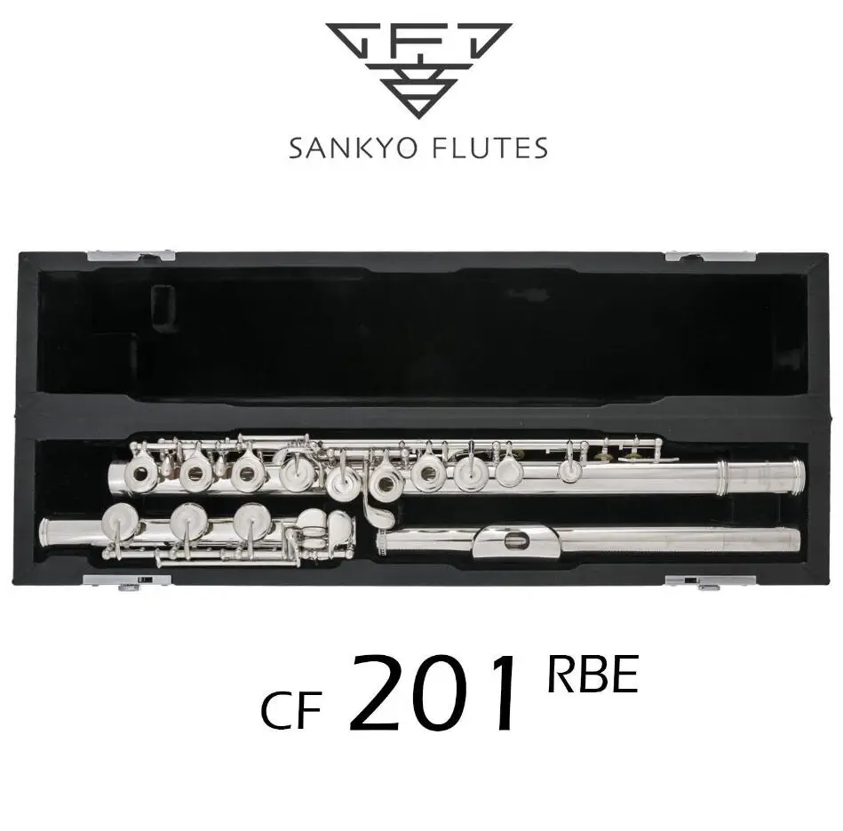 

Professional Sankyo CF201 FLUTE ETUDE E Key Split Silver Plated FLute C tone 17 Holes Open Flute Copy