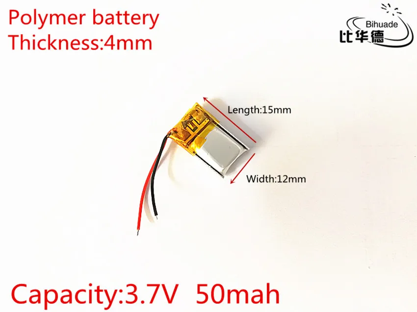 10pcs 3.7V 50mAh 401215 Lithium Polymer Li-Po li ion Rechargeable Battery cells For Mp3 MP4 MP5 GPS PSP mobile bluetooth