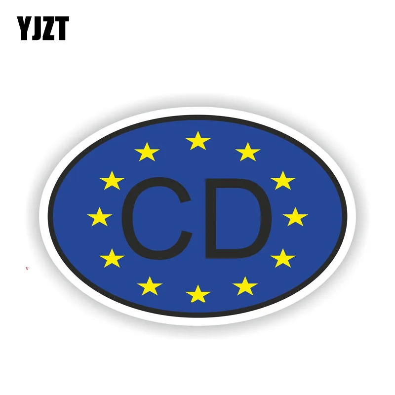 YJZT 13.7CM*9.2CM Funny Car Styling CD Corps Diplomatic COUNTRY CODE Car Sticker Decal 6-2021