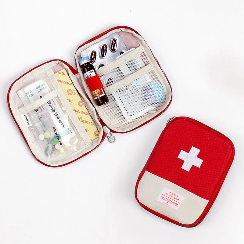 Essential for Outdoor Travel Accessories Portable Red First Aid Kit Home Emergency Drug Box Business Trip Medicine bag Pill Case