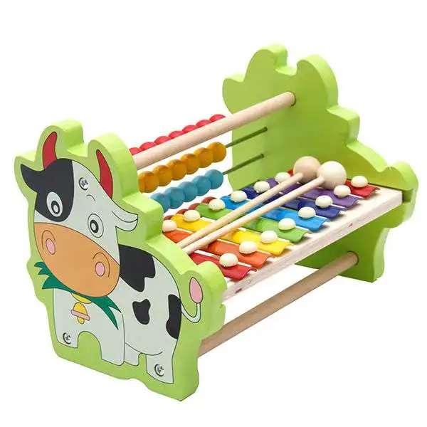 Children Fifteen Sound Knock Piano Toy Wooden Puzzle 1-3 Years Old Baby 8 Tone Aluminum Knock Musical Toy Educational 2021