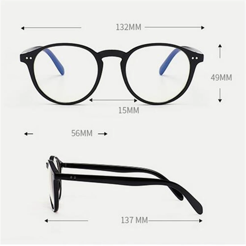 0 -1 -1.5 -2.0 To -4.0  Round Myopia Glasses Finished Women Men Short-sight Eyewear Prescription Spectacles Transparent Frame