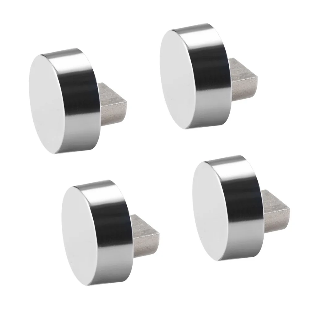 Uxcell 4 pcs di Alta Qualità Rotonda di Vetro Pinze Morsetti Specchio Pinze Supporto per 3-5mm 6-7mm di Spessore Specchio Cromo Lucido In Lega di Zinco