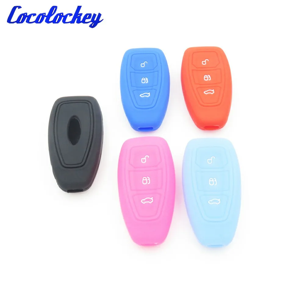 

Cocolockey силиконовый чехол для автомобильного ключа для Ford Mondeo S-Max Kuga Grand Galaxy Focus Fiesta 3 кнопки Smart Remote Key 2013 2014