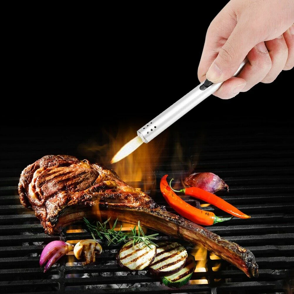 Metal torch lighter Outdoor Barbecue Charcoal Gas Cooker Stove lighter Kitchen Igniter Gun Lighter butane torch soplete cocina