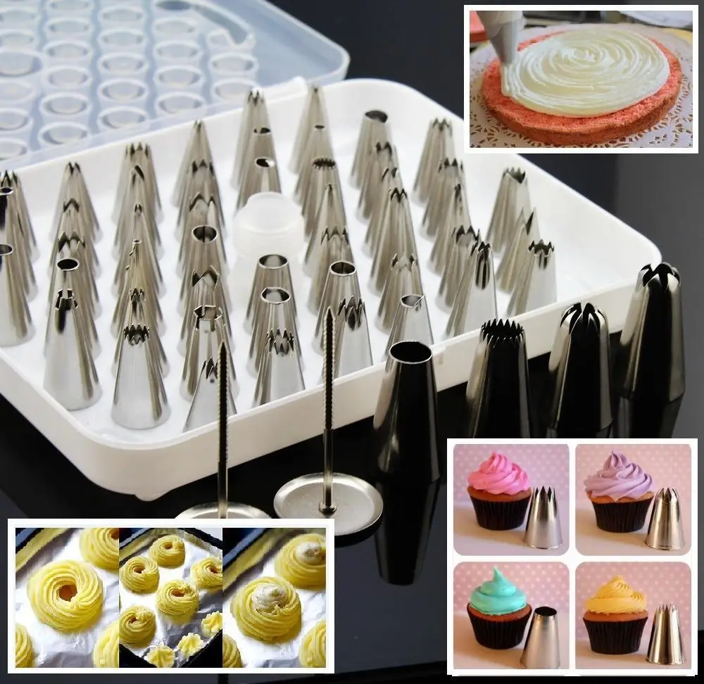 

52pcs Icing Piping Pastry Fondant Cake Decorating Sugarcraft Nozzle Tips Set